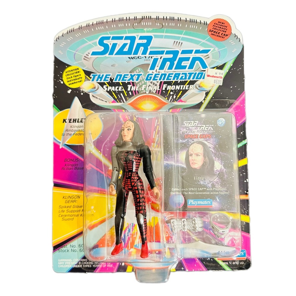 Star Trek The Next Generation K’EHLEYR 1993 Playmates Figure w/ Space Cap NEW!